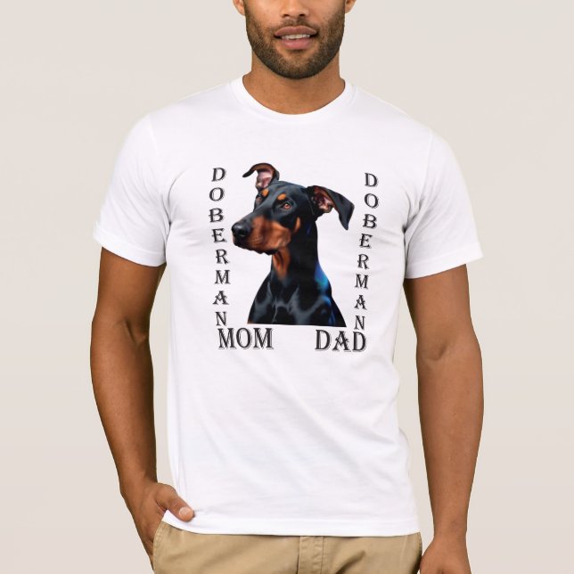 Doberman Mama Vater T-Shirt (Vorderseite)