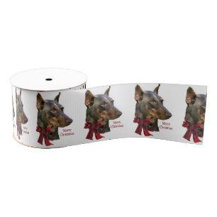 Doberman Merry Christmas Ripsband