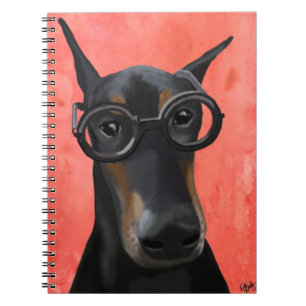 Doberman mit Brille Notizblock
