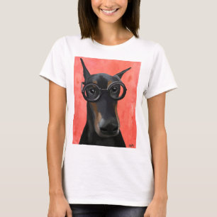 Doberman mit Brille T-Shirt