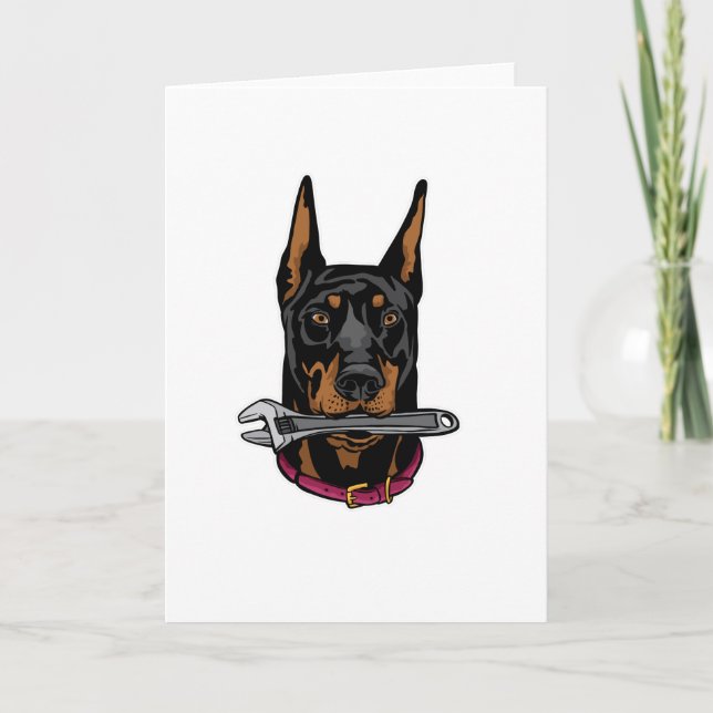 Doberman mit Schlüssel Karte (Vorderseite)