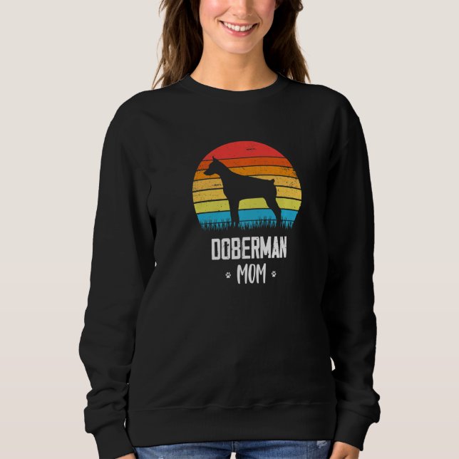 Doberman Mom Retro Vintage Premium Sweatshirt (Vorderseite)