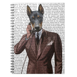 Doberman on Phone Notizblock