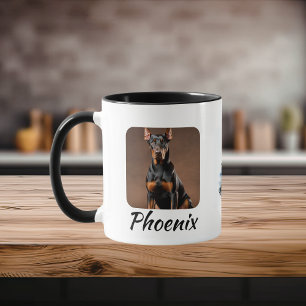 Doberman Pincher-Foto mit Aquarellfarbe Tasse
