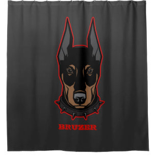 Doberman Pincher hinzufügen Name Mascot Männer Duschvorhang