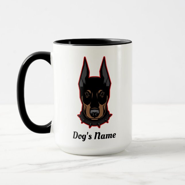 Doberman Pinscher Add Name Gift Coffee Tasse (Links)