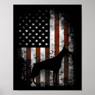 Doberman Pinscher American Flag Patriotische Gesch Poster
