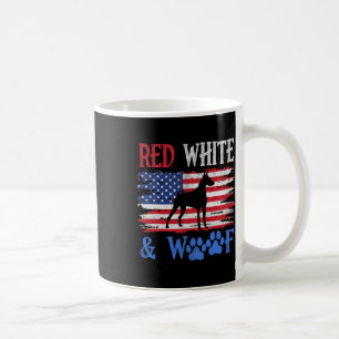 Doberman Pinscher American Flag USA Red White und Kaffeetasse