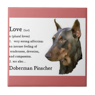Doberman Pinscher Art Liebe ist... Fliese