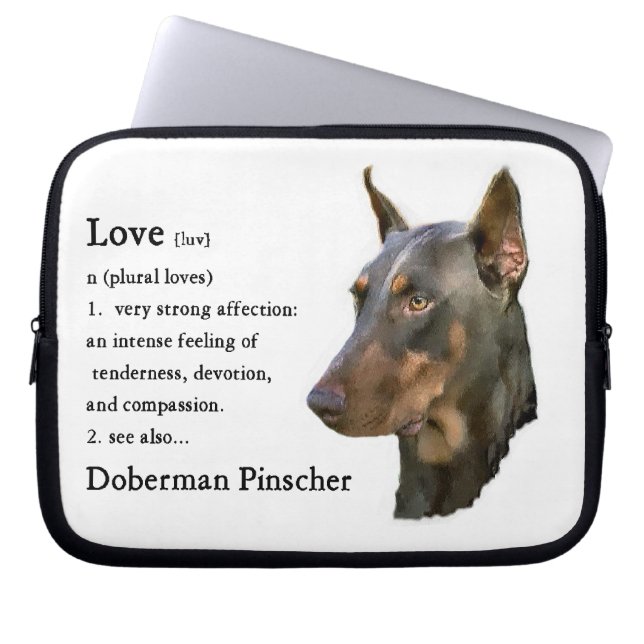 Doberman Pinscher Art Liebe ist... Laptopschutzhülle (Vorderseite)