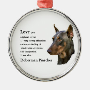 Doberman Pinscher Art Liebe ist... Ornament Aus Metall
