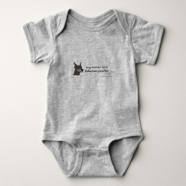 Doberman Pinscher Baby Strampler (Vorderseite)