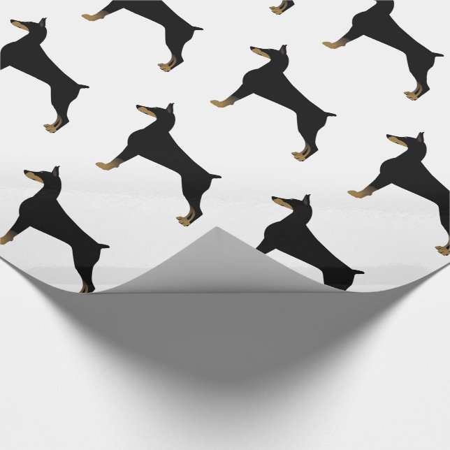 Doberman Pinscher Basic Hund Rasse Illustration Geschenkpapier (Ecke)
