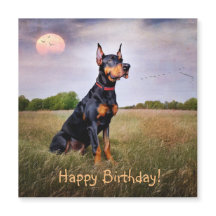 Doberman Pinscher Birthday Magnetkarte