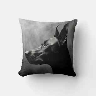 Doberman Pinscher Black and White Kissen