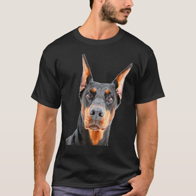 Doberman Pinscher Breed Dog Face T-Shirt (Vorderseite)