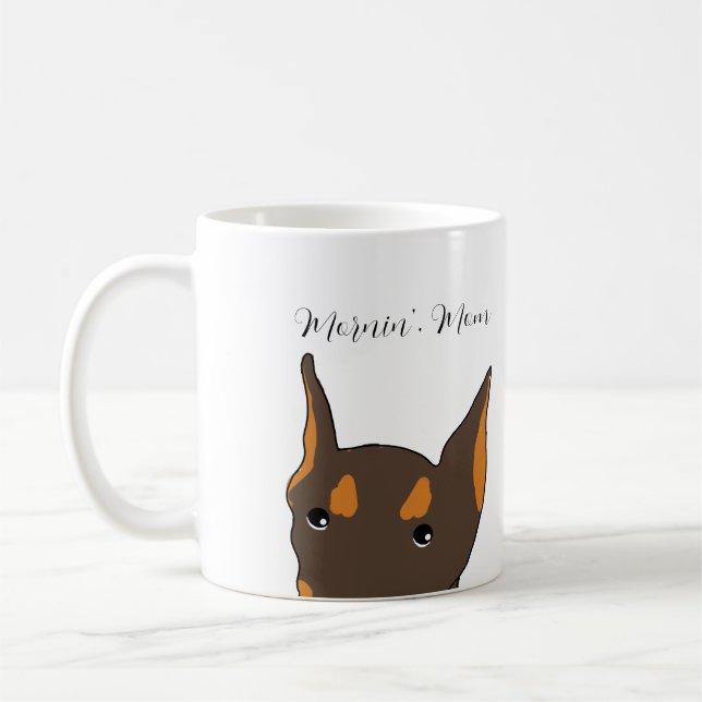 Doberman Pinscher Cartoon Tasse (Links)