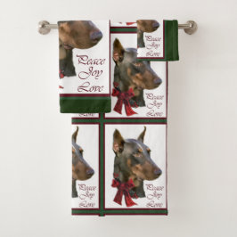 Doberman Pinscher Christmas Badhandtuch Set