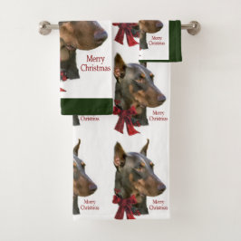 Doberman Pinscher Christmas Badhandtuch Set