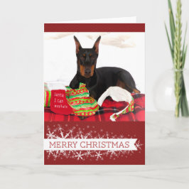 Doberman Pinscher Christmas Card Feiertagskarte