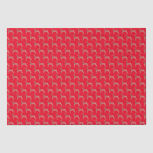 Doberman Pinscher Christmas Dog Silhouette Red Seidenpapier