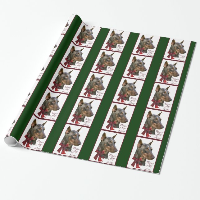 Doberman Pinscher Christmas Geschenkpapier (Ungerollt)