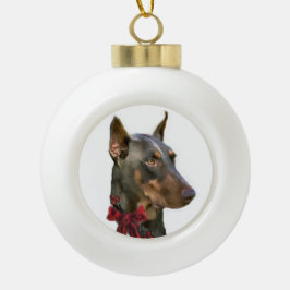 Doberman Pinscher Christmas Keramik Kugel-Ornament