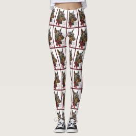 Doberman Pinscher Christmas Leggings