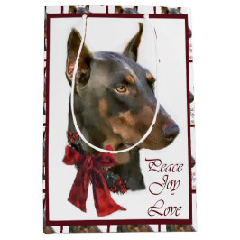 Doberman Pinscher Christmas Mittlere Geschenktüte