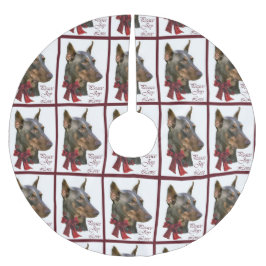 Doberman Pinscher Christmas Polyester Weihnachtsbaumdecke