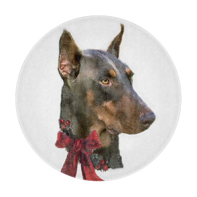 Doberman Pinscher Christmas Schneidebrett (Vorderseite)
