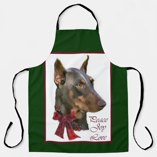 Doberman Pinscher Christmas Schürze (Vorderseite)