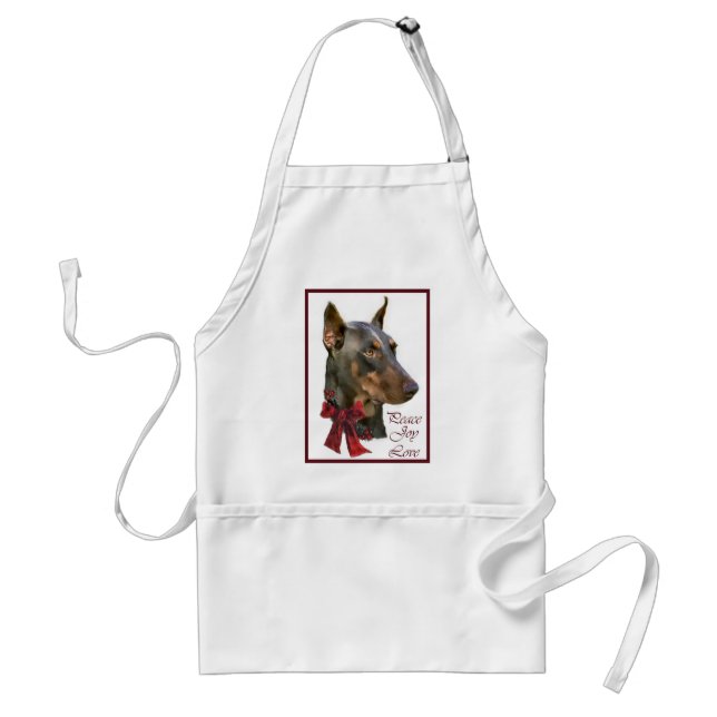Doberman Pinscher Christmas Schürze (Vorne)