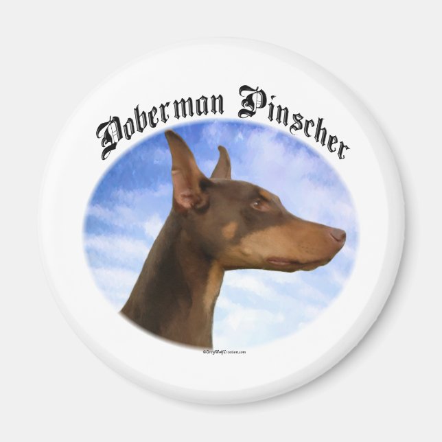 Doberman Pinscher Clouds - Magnet (Vorne)