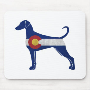 Doberman Pinscher Colorado Flag Silhouette Mousepad