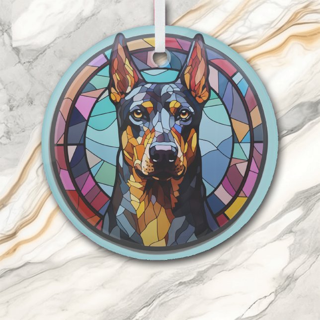 Doberman Pinscher Dog Abstrakt gefestigt Ornament Aus Glas (Von Creator hochgeladen)