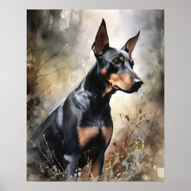 Doberman Pinscher Dog Art Print Poster (Vorne)