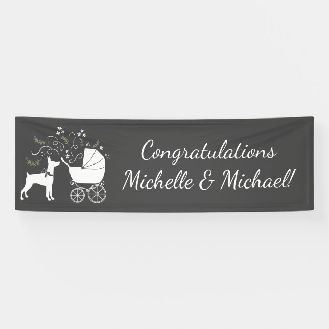 Doberman Pinscher Dog Babydusche Banner (Horizontal)