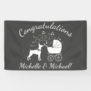 Doberman Pinscher Dog Babydusche Banner