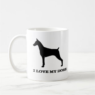 Doberman Pinscher Dog Breed Silhouetten Custom Tasse