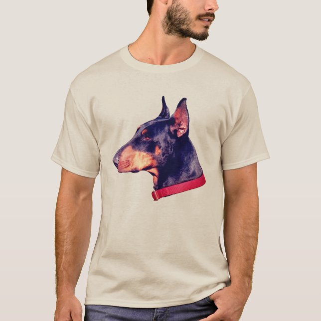 Doberman Pinscher Dog Face T-Shirt (Vorderseite)
