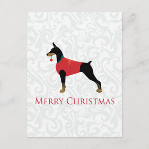 Doberman Pinscher Dog Frohe Weihnachtsgestaltung Feiertagspostkarte