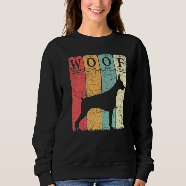 Doberman Pinscher Dog Periodic Table Elements Dog  Sweatshirt (Vorderseite)