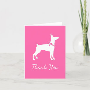 Doberman Pinscher Dog Pink Girl Danke, Cards Dankeskarte