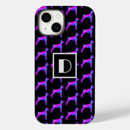 Doberman Pinscher Dog Pink Silhouette Mono Black Case-Mate iPhone 14 Hülle