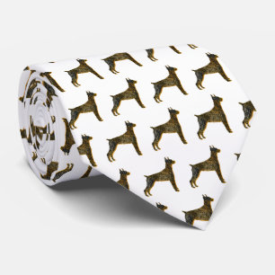 Doberman Pinscher Dog Silhouette Halloween White Krawatte