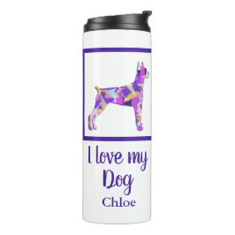 Doberman Pinscher Dog Silhouette Lila PY&B Thermosbecher