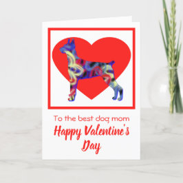 Doberman Pinscher Dog Silhouette Valentinstag Dankeskarte