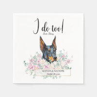 Doberman Pinscher Dog Wedding Cocktail Napkins