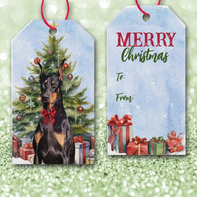 Doberman Pinscher Dog Weihnachtsbaum Geschenkanhänger (Von Creator hochgeladen)